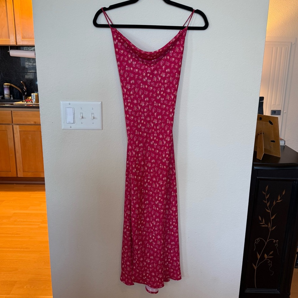 RESA Fuchsia Floral Midi Slip Dress